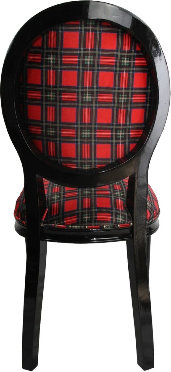 Casa Padrino Luxus Barock Esszimmer Set Schottland Frau Mehrfarbig / Schwarz 48 x 50 x H. 98 cm - 6 handgefertigte Esszimmerstühle - Barock Esszimmermöbel