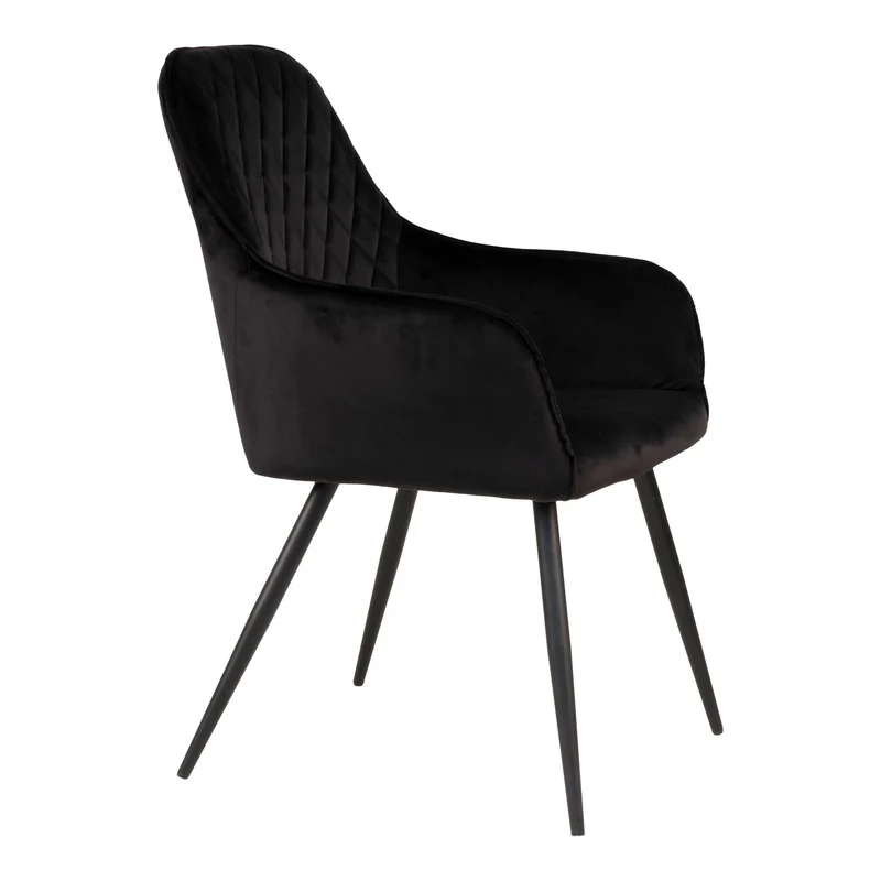 2er Set - Eleganter Stuhl BORA schwarz Samt