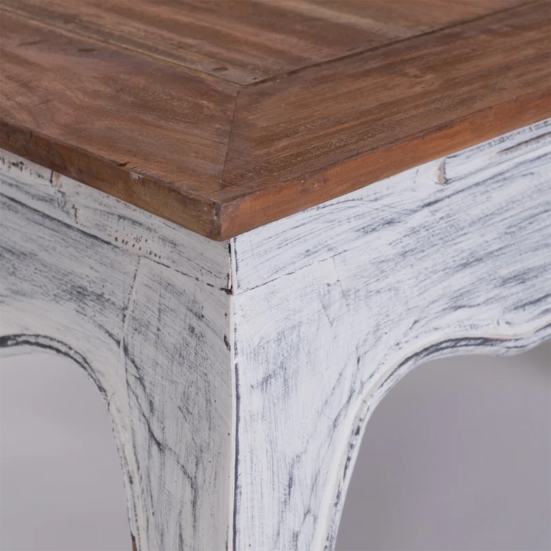 OPIUMTISCH "EAST 60" | 60x60x35cm, Mahagoni | Beistelltisch | Farbe: 05 weiß-natur