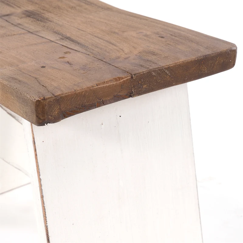 SITZBÄNKCHEN "SCHEMEL 40" | Mahagoni, 31x40x25cm | Fußhocker | Farbe: 06 weiß-landhaus