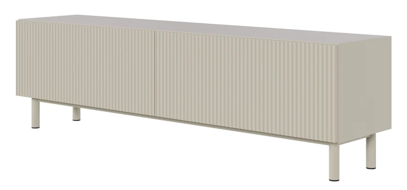 TV-Schrank Veldio New mit gefräster Front 140 cm grau-beige