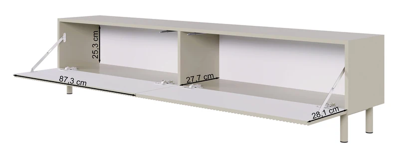 TV-Schrank Veldio New mit gefräster Front, 175 cm, schwarz