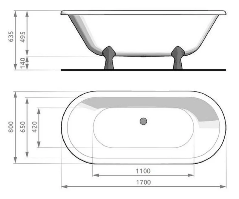 Casa Padrino Jugendstil Badewanne Gelb / Weiß / Silber 170 cm - Freistehende Retro Stil Badewanne