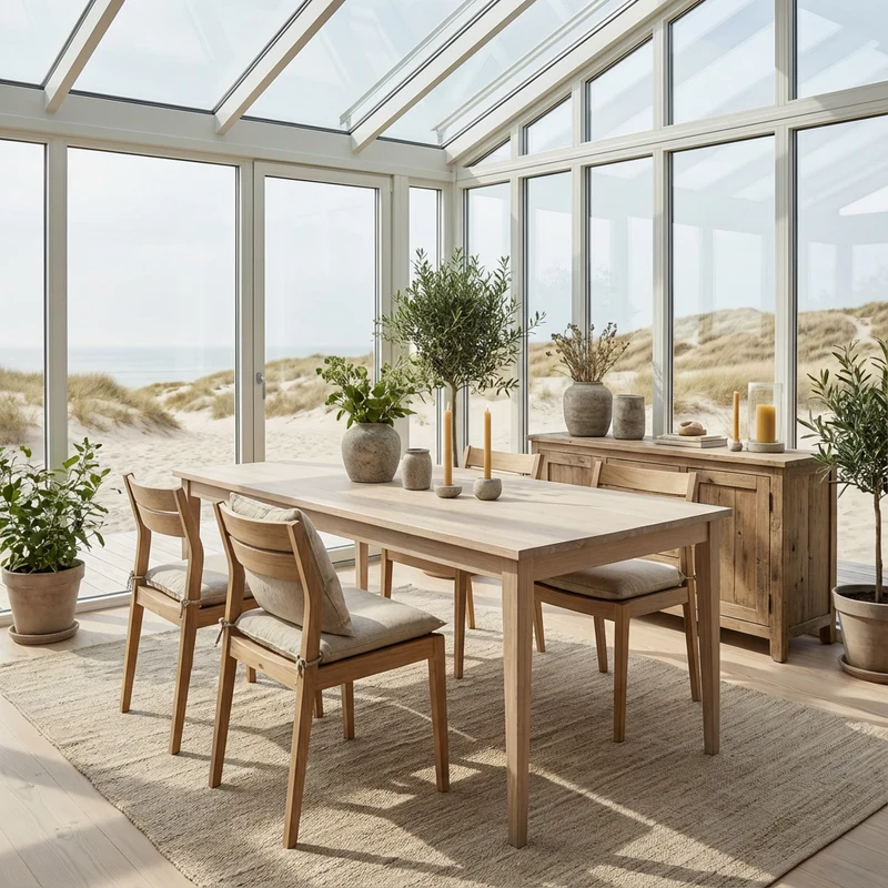 Esstisch Eiche Premium in Reinform Grau geölt - mit Fuß "schlankes Bein" aus Holz