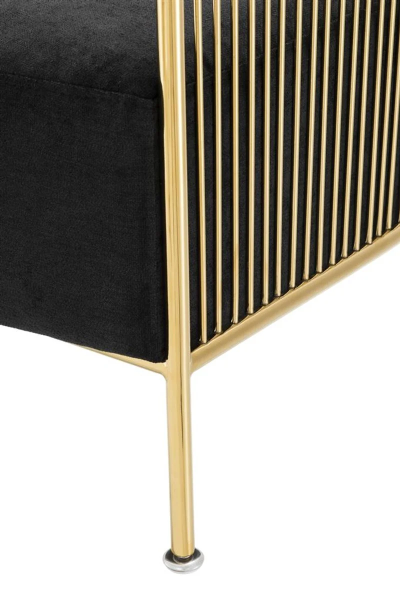 Casa Padrino Luxus Sessel Schwarz / Gold 69 x 77 x H. 78 cm - Designer Hotel Möbel