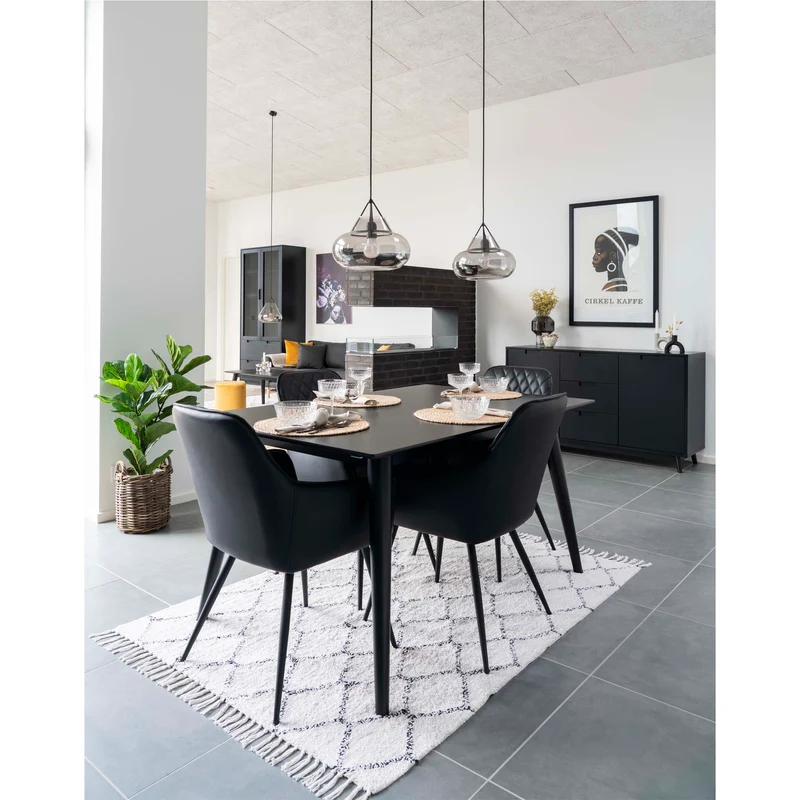 2er Set - Eleganter Stuhl BORA schwarz