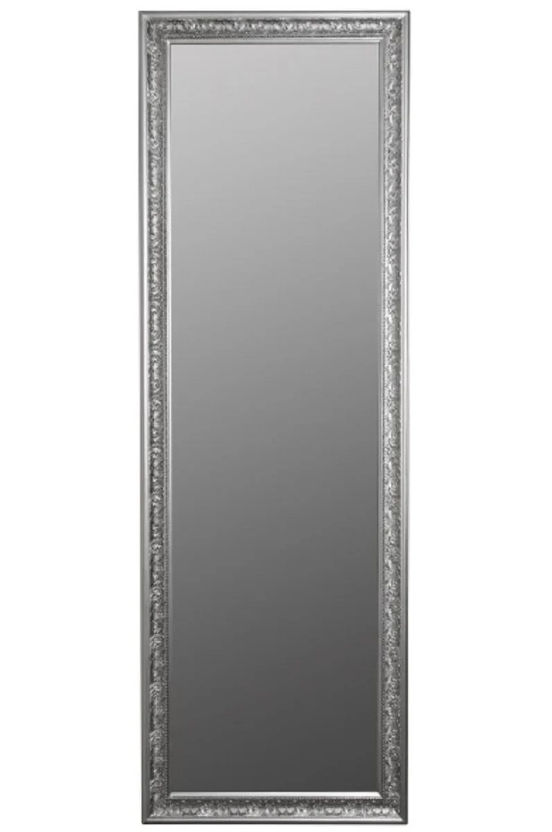 Casa Padrino Barock Wandspiegel Silber 62 x H. 187 cm - Handgefertigter Spiegel im Barockstil