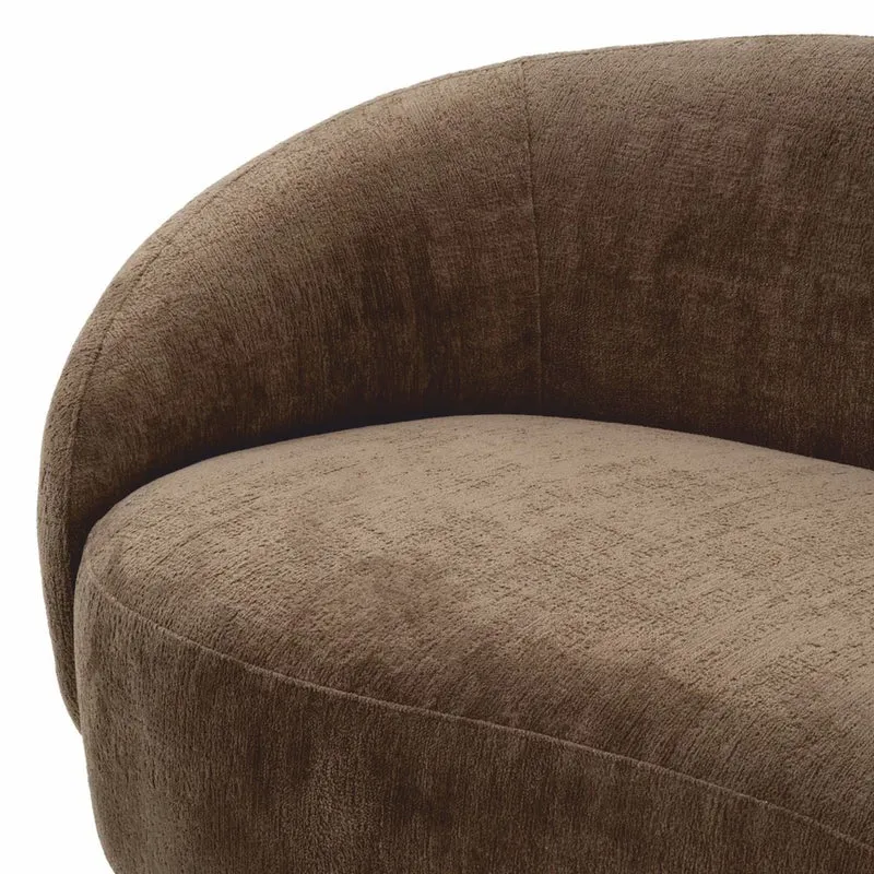 Casa Padrino Luxus Sofa Braun / Schwarz 235 cm - Gebogenes Wohnzimmer Sofa