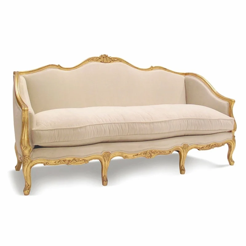 Casa Padrino Luxus Barock Hotel & Wohnzimmer Sofa Beige / Gold 195 cm - Made in Italy