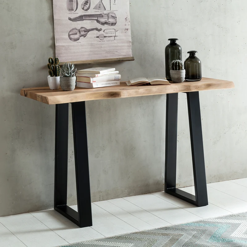 Konsolentisch GAYA 120cm Akazie Massivholz Landhausstil Baumkante