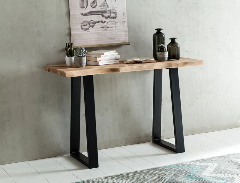 Konsolentisch GAYA 120cm Akazie Massivholz Landhausstil Baumkante