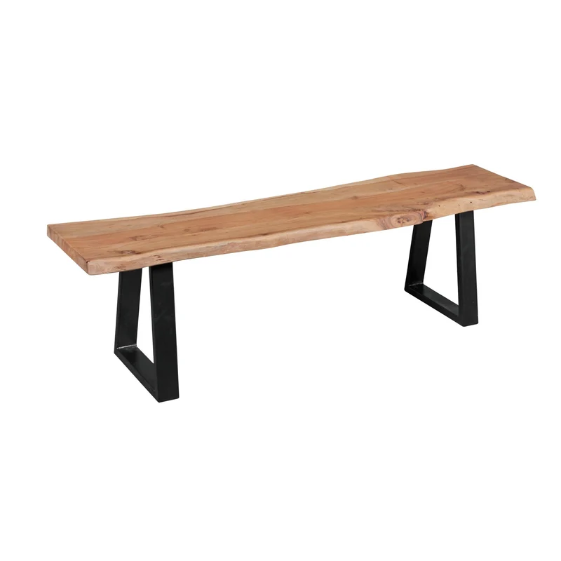 Esszimmerbank GAYA 160cm Massivholz Akazie Baumkante Landhausstil