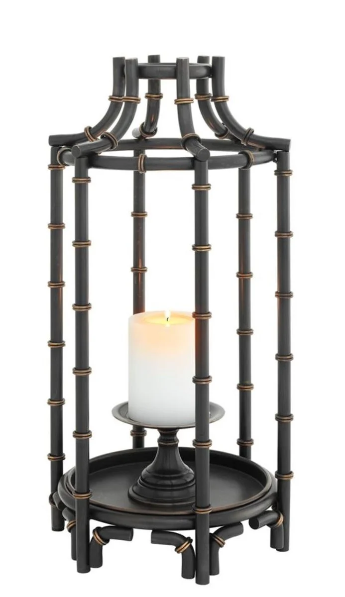 Casa Padrino Luxus Kerzenleuchter in Schwarz und Bronze, Durchmesser 30,5 x H. 60,5 cm - Limited Edition