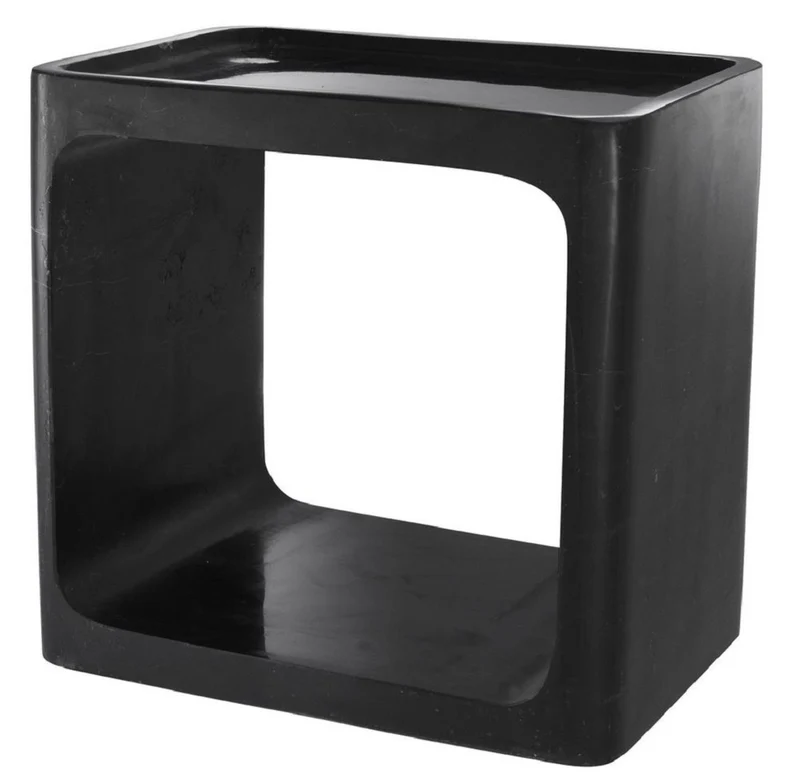 Casa Padrino Luxus Marmor Beistelltisch Schwarz 42 x 30 x H. 40 cm - Wohnzimmermöbel - Luxus Möbel