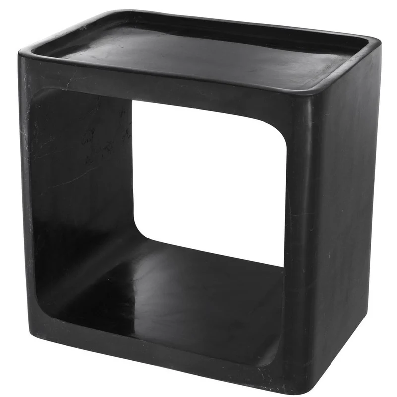 Casa Padrino Luxus Marmor Beistelltisch Schwarz 42 x 30 x H. 40 cm - Wohnzimmermöbel - Luxus Möbel