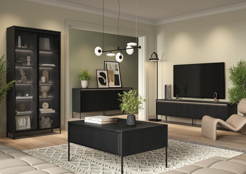 TV-Schrank Trend 167 cm mit LED Schwarz