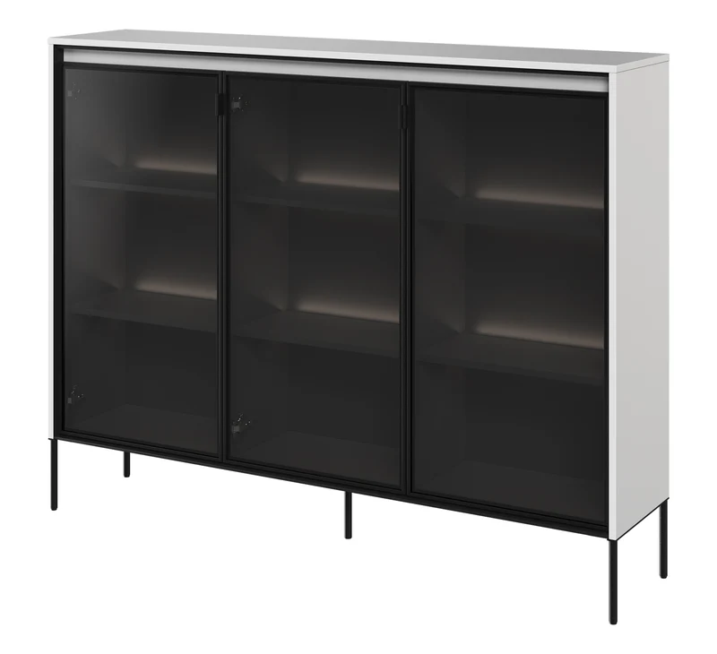 Drehtürenschrank Trend 150 cm mit LED Weiß