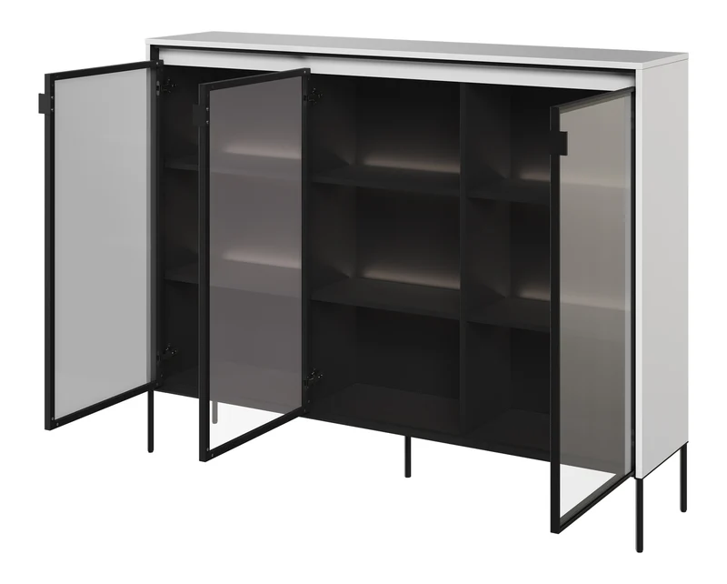 Drehtürenschrank Trend 150 cm mit LED Weiß