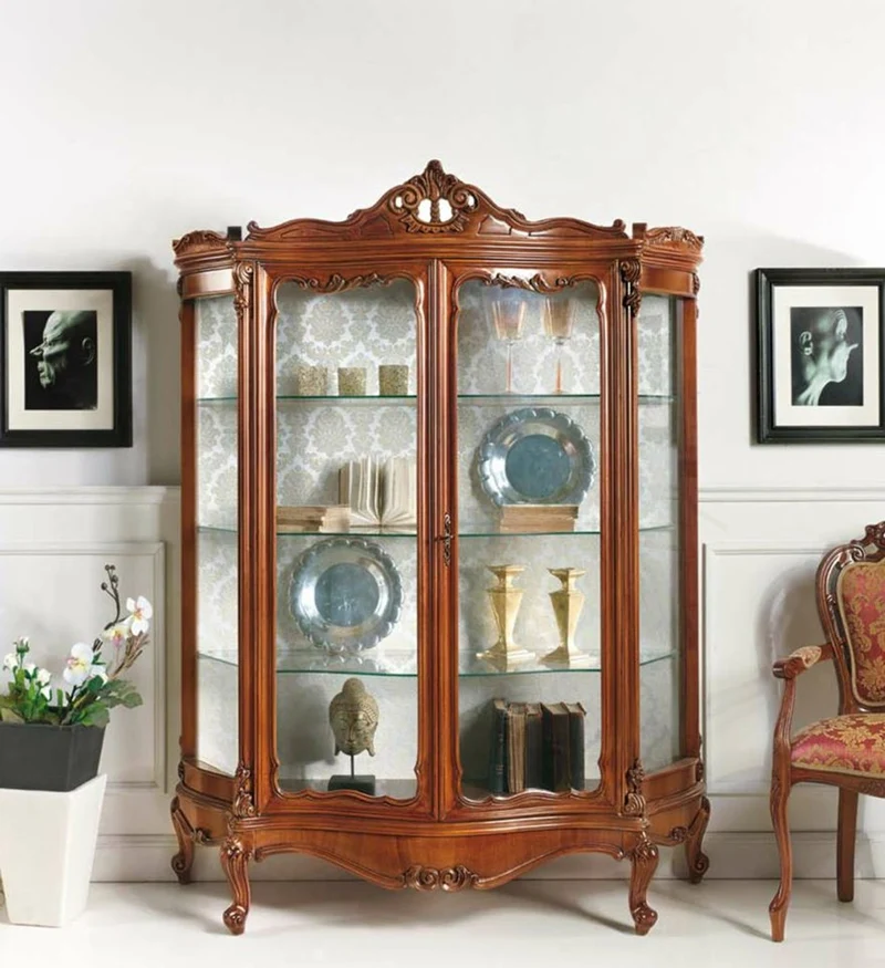 Casa Padrino Luxus Barock Vitrine Braun H. 190 cm - Barock Möbel - Made in Italy