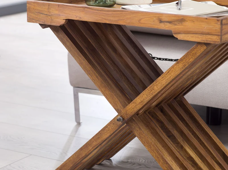 Beistelltisch Mumbai Sheesham Massivholz Klapptisch Landhausstil