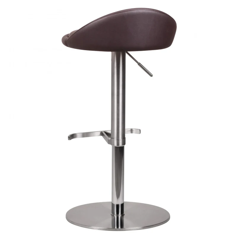 Barhocker WL1.602 höhenverstellbar Edelstahl Braun Drehbar Modern