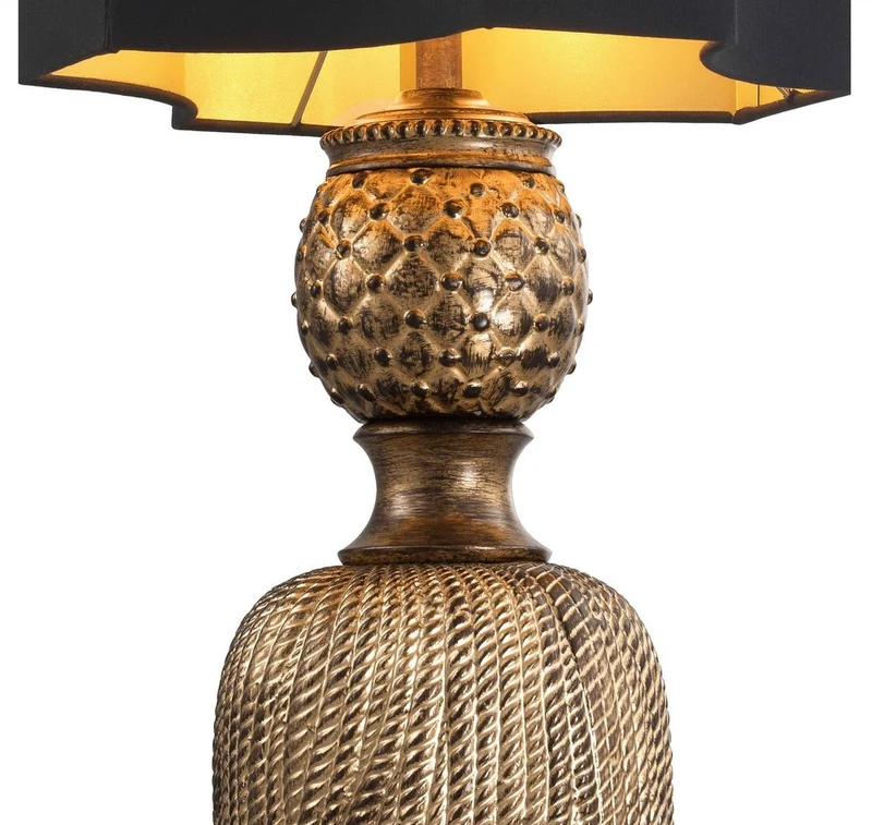 Casa Padrino Luxus Tischleuchte Antik Gold / Schwarz 30,5 x 30,5 x H. 96 cm - Wohnzimmer Lampe - Luxus Qualität