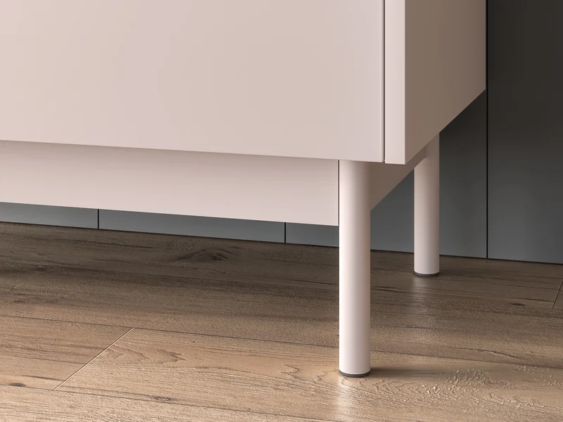 Zweiturige Kommode Dunea mit zwei Schubladen, 104 cm, Kaschmir/Eiche