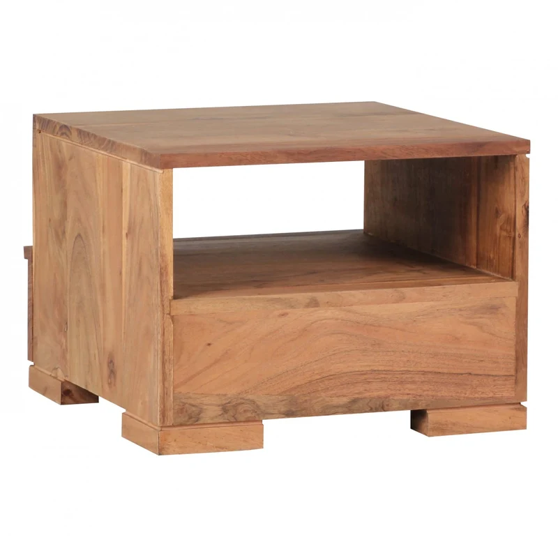 Nachttisch MUMBAI Akazie Massivholz 30cm 1 Schublade Landhausstil