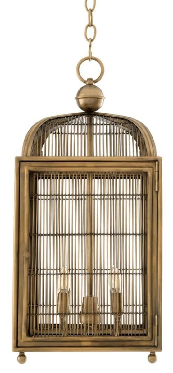 Casa Padrino Designer Hängeleuchte / Laterne Antik Messing 38 x 38 x H. 81 cm - Luxus Hängelampe