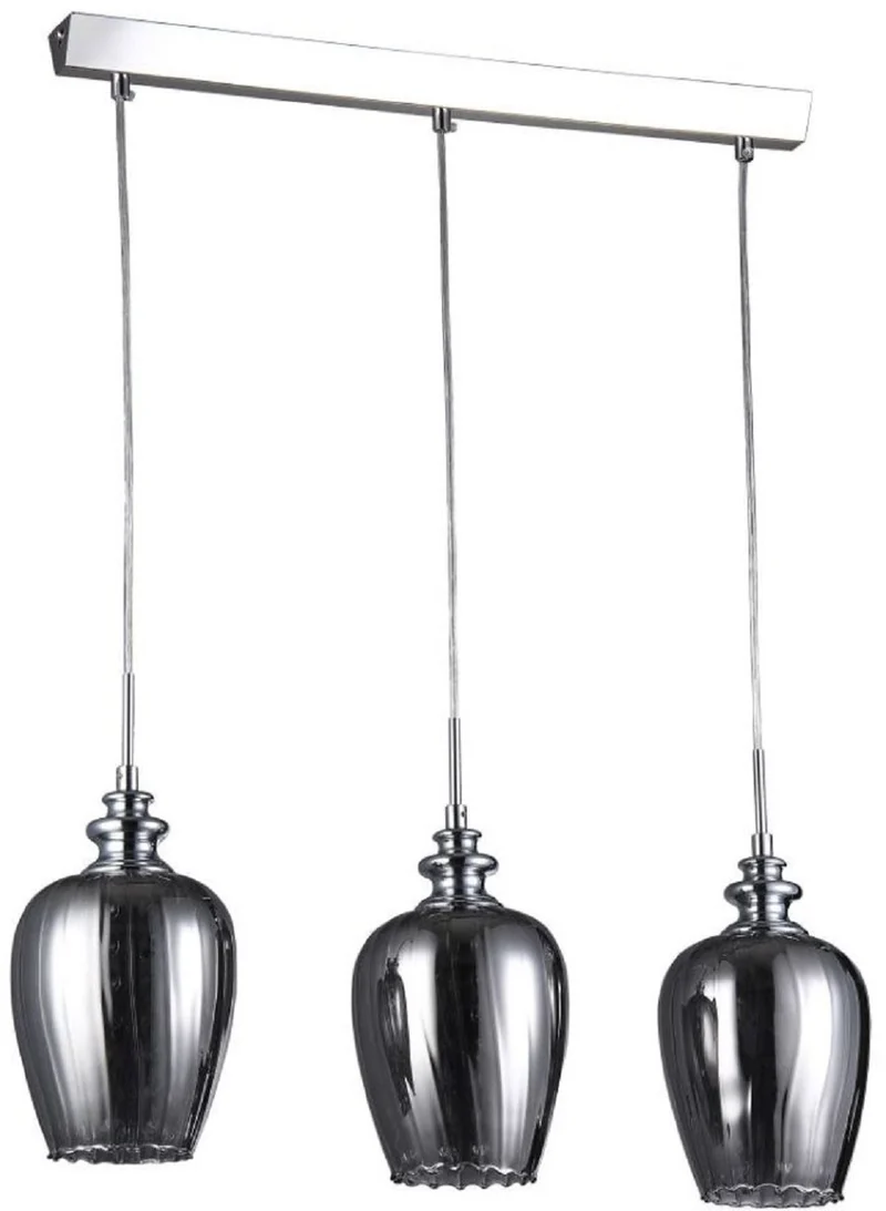 Casa Padrino 3er Hängeleuchte Silber / Grau 70 x H. 100 cm - Hängelampe mit feinsten Kristall Behängen