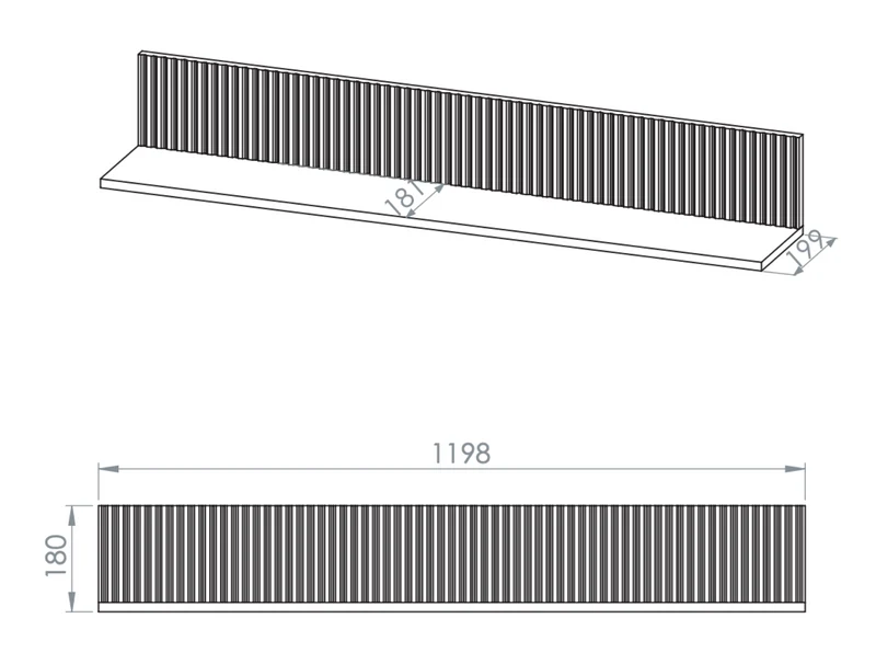 Hängeregal Dunea 120 cm Kaschmir