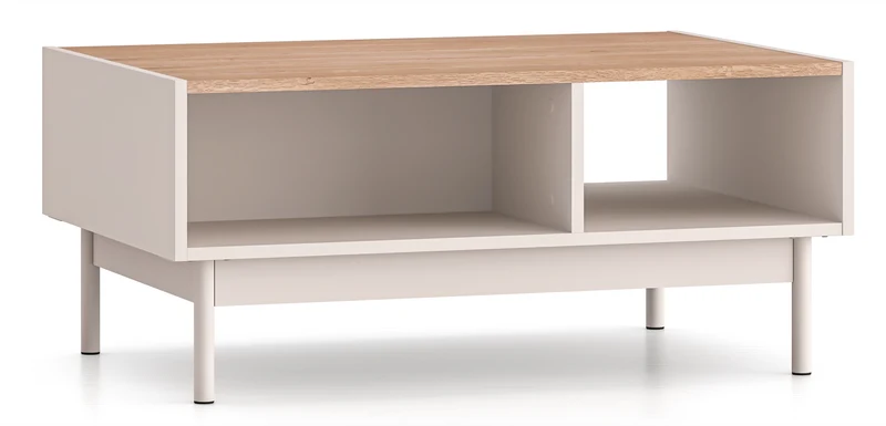 Couchtisch Dunea mit Fächern 90x60 cm Kaschmir/Eiche
