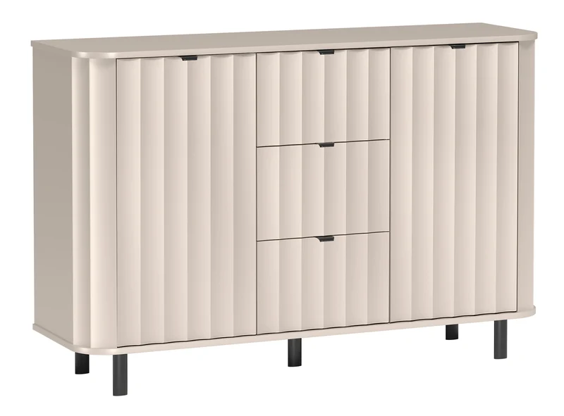 Novado Zweitürige Kommode mit drei Schubladen, 137 cm, Kaschmir