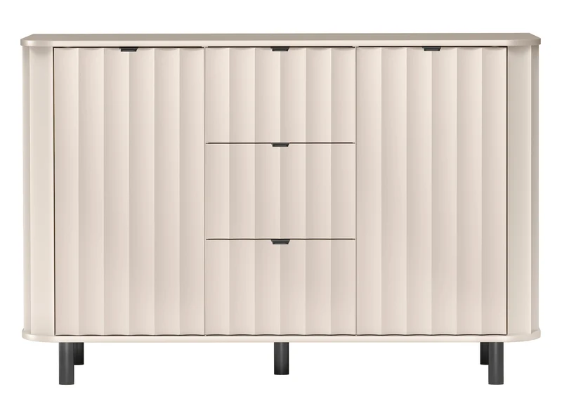 Novado Zweitürige Kommode mit drei Schubladen, 137 cm, Kaschmir