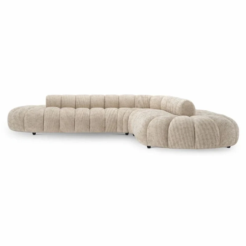 Casa Padrino Luxus Sofa Beige / Schwarz 331 cm - Luxus Hotel Möbel