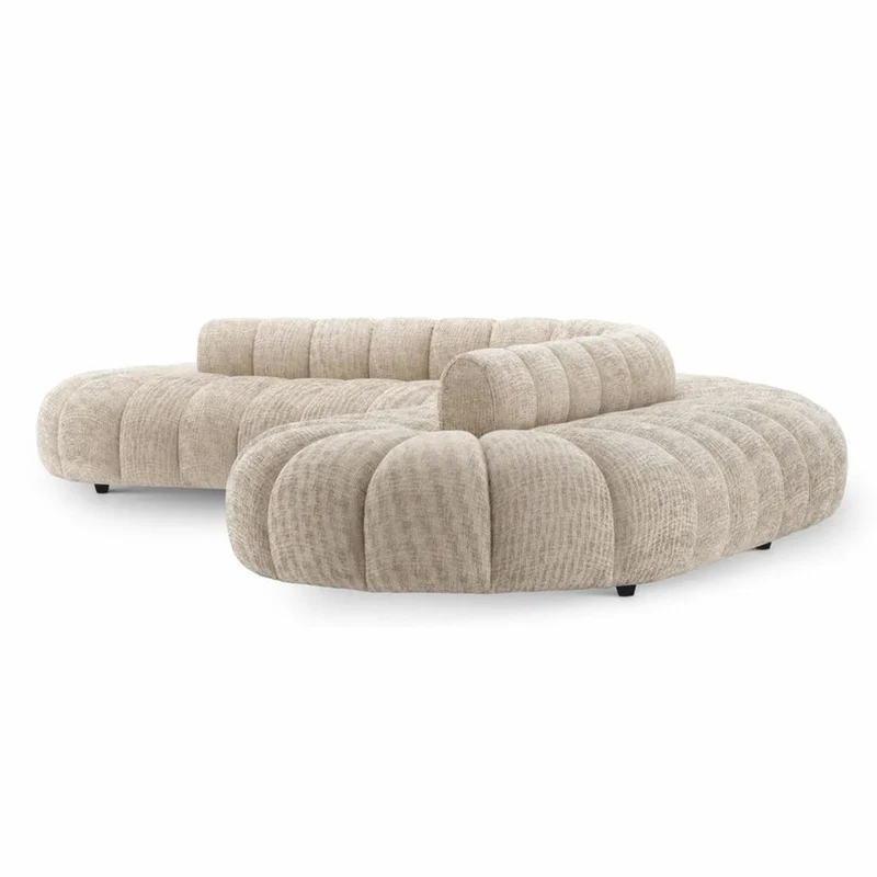 Casa Padrino Luxus Sofa Beige / Schwarz 331 cm - Luxus Hotel Möbel