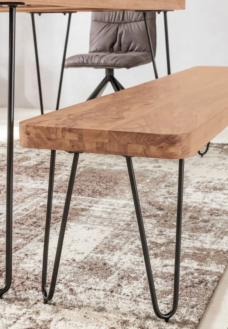 Sitzbank BAGLI 120cm Akazie Massivholz Landhausstil Naturprodukt