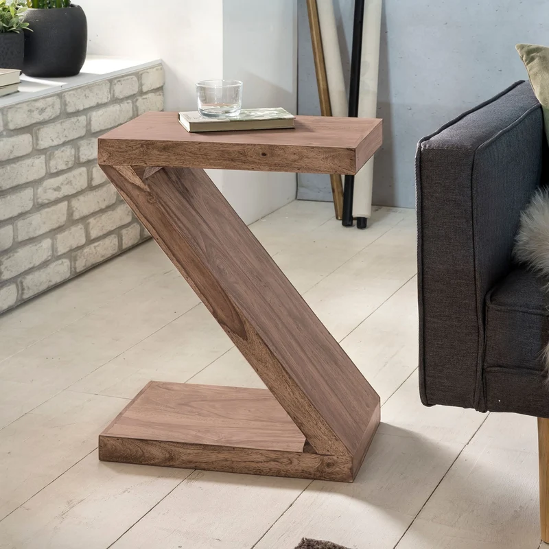 Beistelltisch Mumbai 60cm Akazie Massivholz Braun Landhausstil