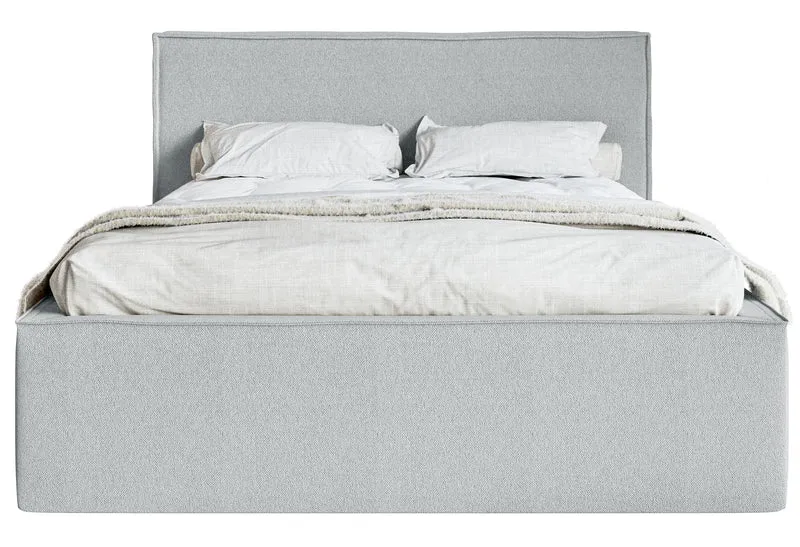 Polsterbett 180x200 cm Lucera mit Stauraum, grauer Chenille-Stoff