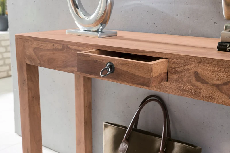 Konsolentisch MUMBAI Akazie Massivholz 1 Schublade 120x40cm Landhausstil