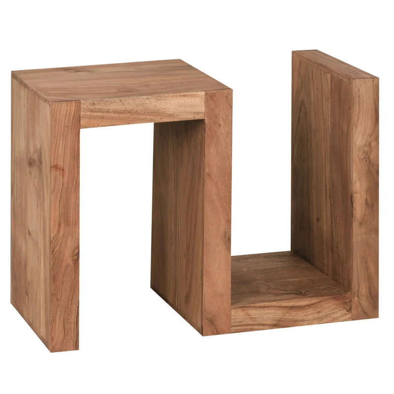 Beistelltisch Mumbai 60cm Akazie Massivholz Landhausstil Braun