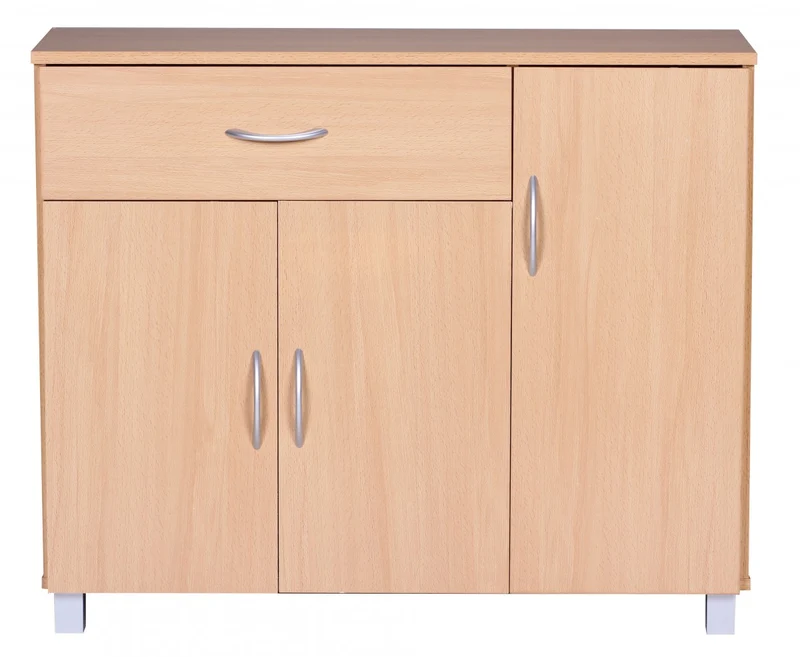 Sideboard SETE Buche 1 Schublade 3 Türen 90x75x30cm Holz Design