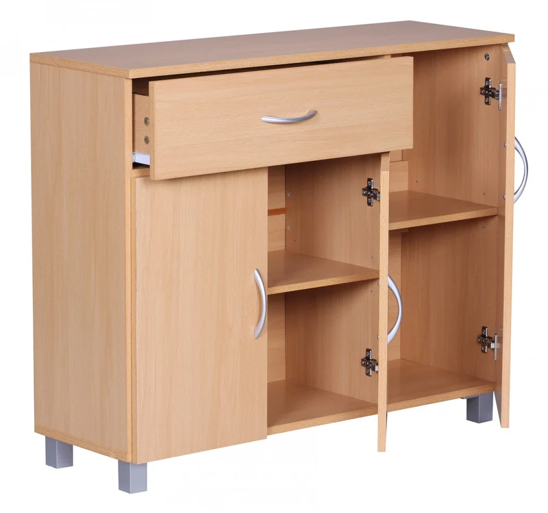 Sideboard SETE Buche 1 Schublade 3 Türen 90x75x30cm Holz Design