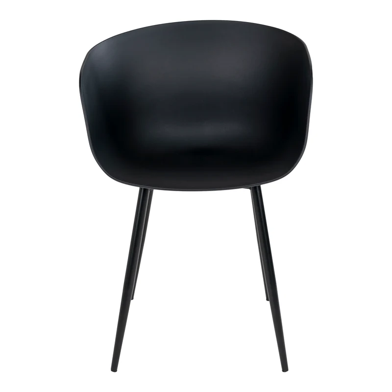 2er Set Design Stuhl DAVOS schwarz Schalensitz Indoor Outdoor