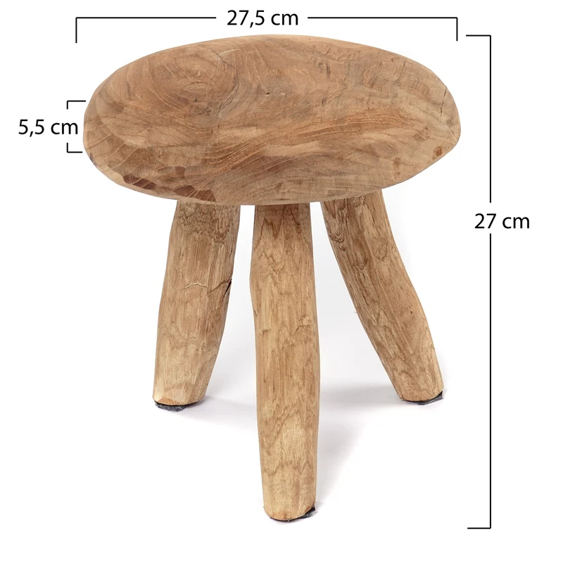 RUNDER HOCKER "KLARA" | Holz, 28 cm | Melk Schemel, Blumenhocker