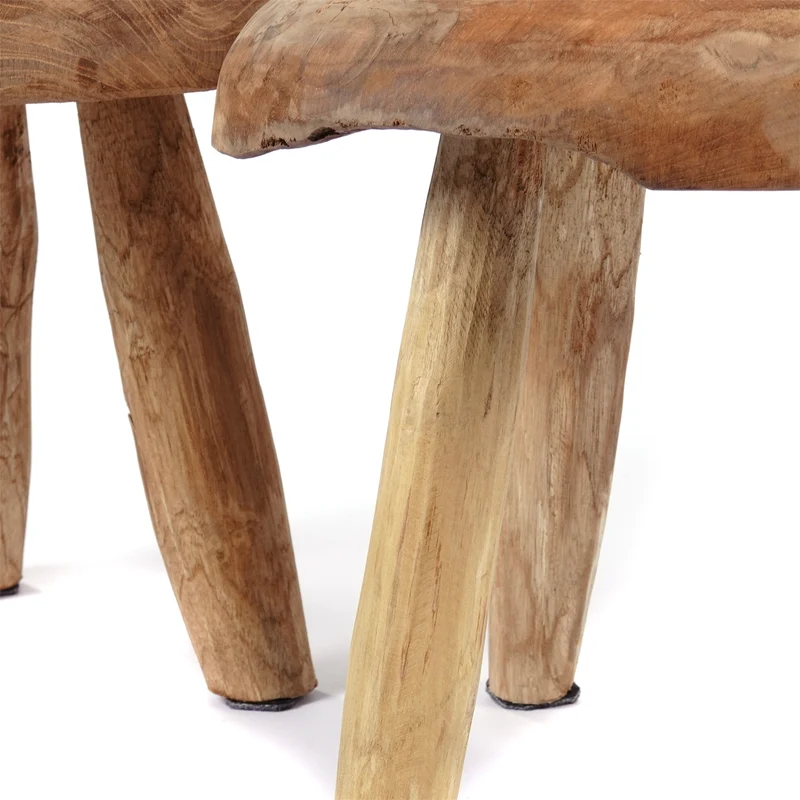 RUNDER HOCKER "KLARA" | Holz, 28 cm | Melk Schemel, Blumenhocker
