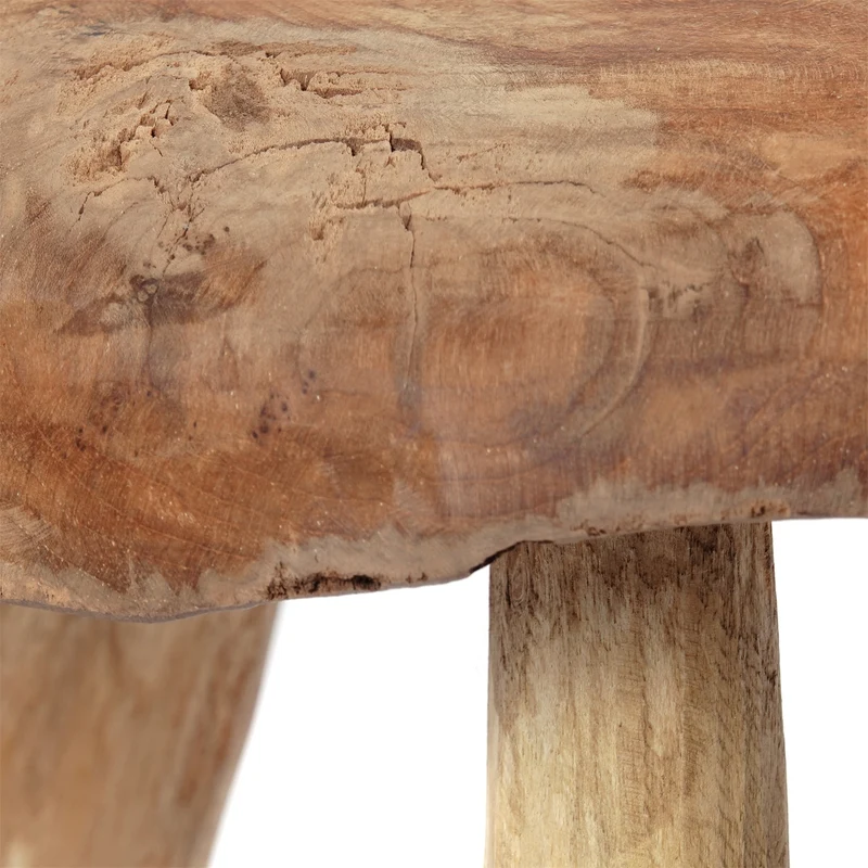 RUNDER HOCKER "KLARA" | Holz, 28 cm | Melk Schemel, Blumenhocker