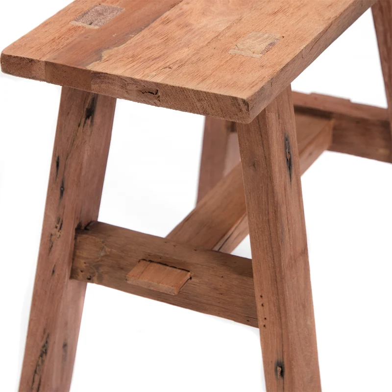 HOLZ HOCKER "RECTA 45" | 50x45 cm, Recyclingholz | Pflanzenhocker
