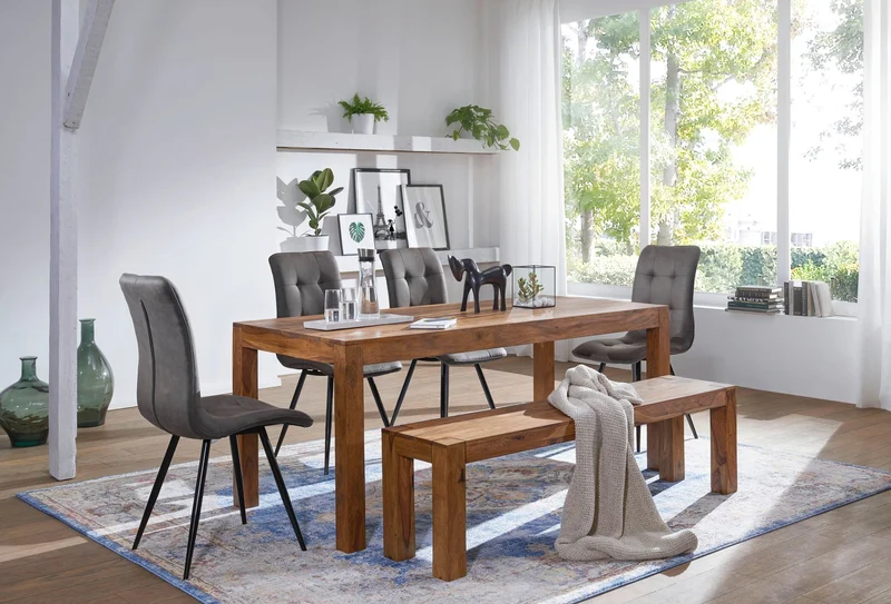 Esszimmertisch MUMBAI 180x90x76cm Sheesham Massivholz Rechteckig