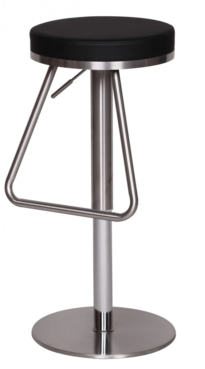Barhocker WL1.291 Schwarz Edelstahl höhenverstellbar 54-79cm Drehbar